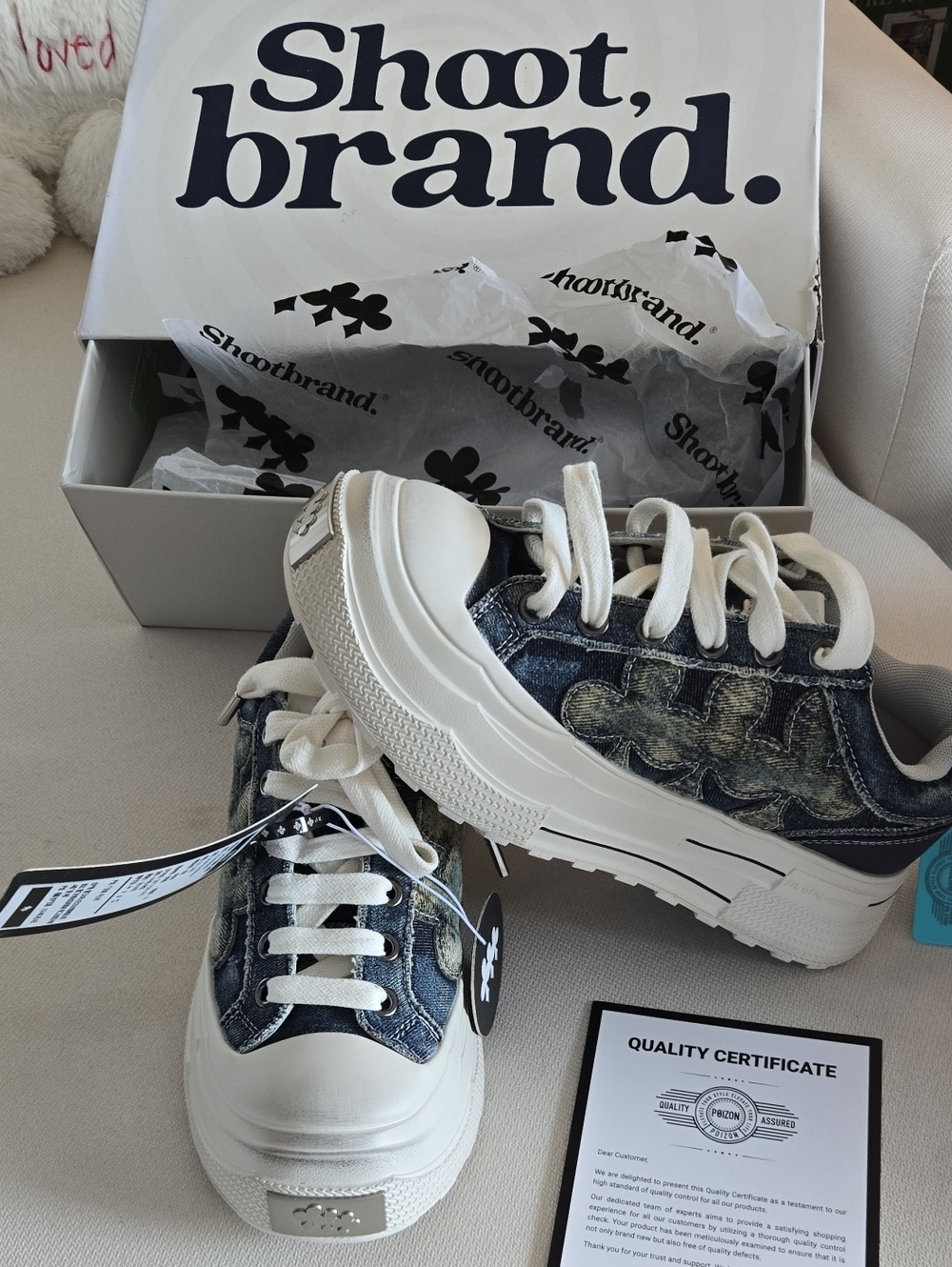Ltd Edition Shoot Brand Reprise Lows '004' Denim Platform Sneaker. Rrp$220